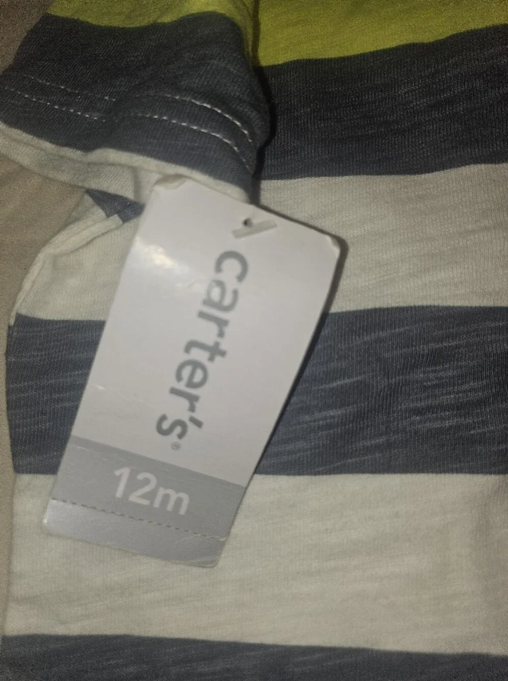 Carter's Striped Polo in Yellow, Cream & Gray 12 Months NWT
